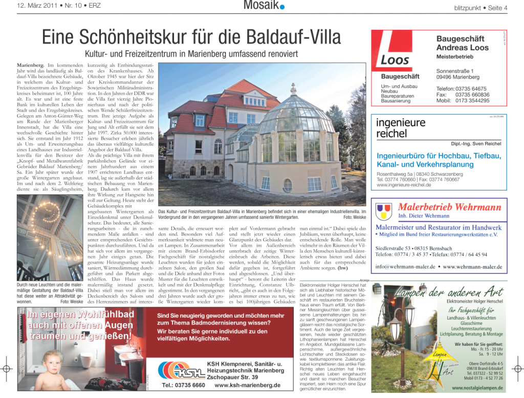 Artikel zur Baldauf-Villa