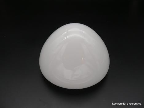 Jugendstil Lampenschirm, Glas opal weiß, spitz zulaufender Kuppelschirm, Ersatzschirm H: 12cm, D: 18cm, Griffrand: 15cm