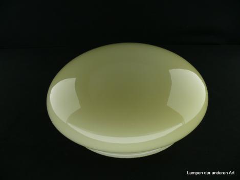 Jugendstil Lampenschirm gebraucht, alter original Pilzlampenschirm elfenbeinfarben, halbrund, Nostalgie Ersatzglas, D: ca.25cm, H: ca.12cm, Glashalter Griffrand 20cm